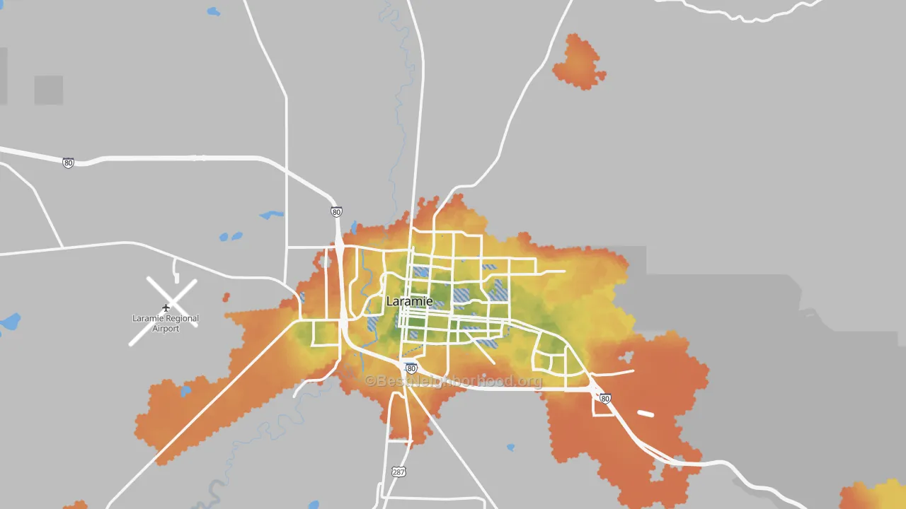 Bike Grade map of 82072, WY