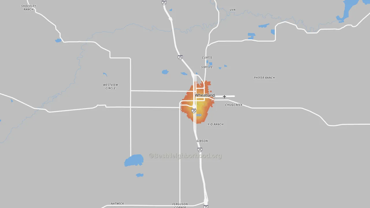 Bike Grade map of 82201, WY