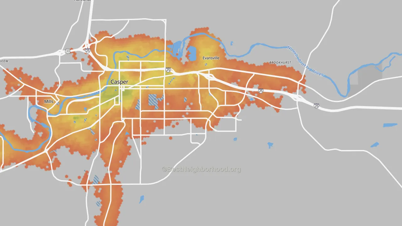 Bike Grade map of 82609, WY