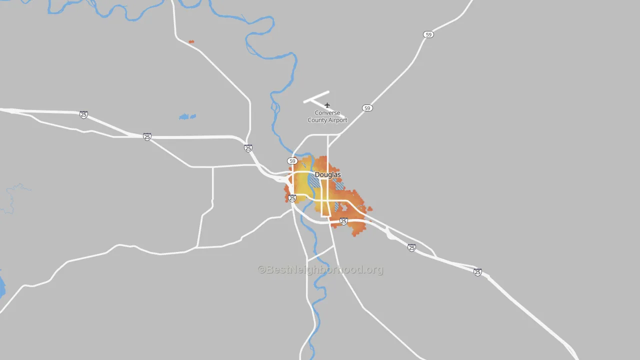 Bike Grade map of 82633, WY