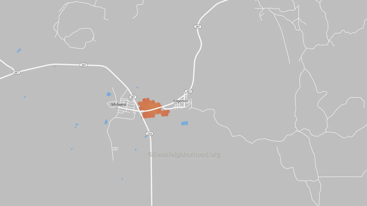 Bike Grade map of 82635, WY
