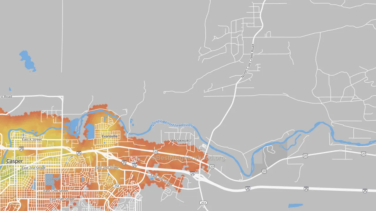 Bike Grade map of 82636, WY