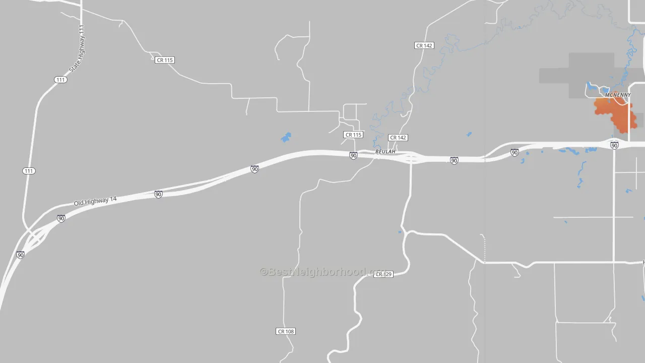 Bike Grade map of 82712, WY
