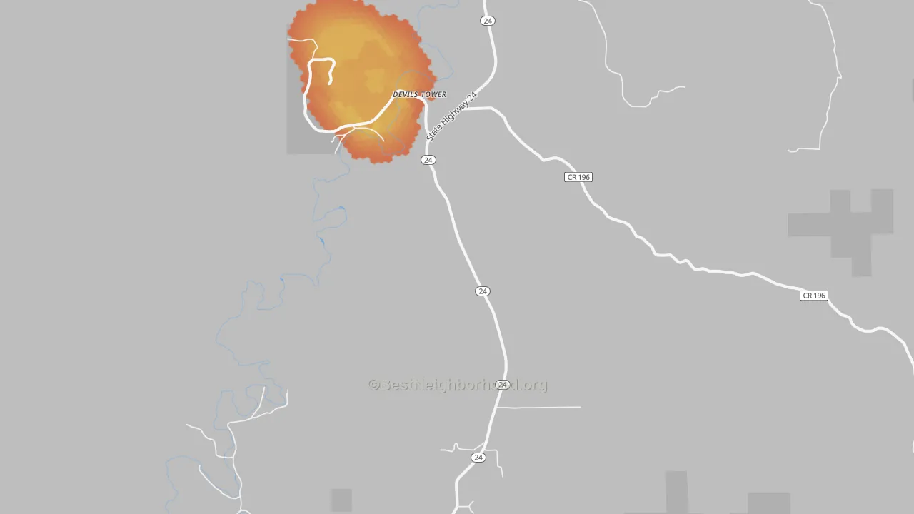 Bike Grade map of 82714, WY