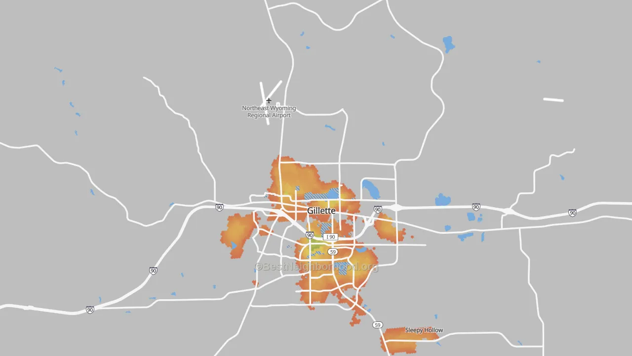 Bike Grade map of 82716, WY