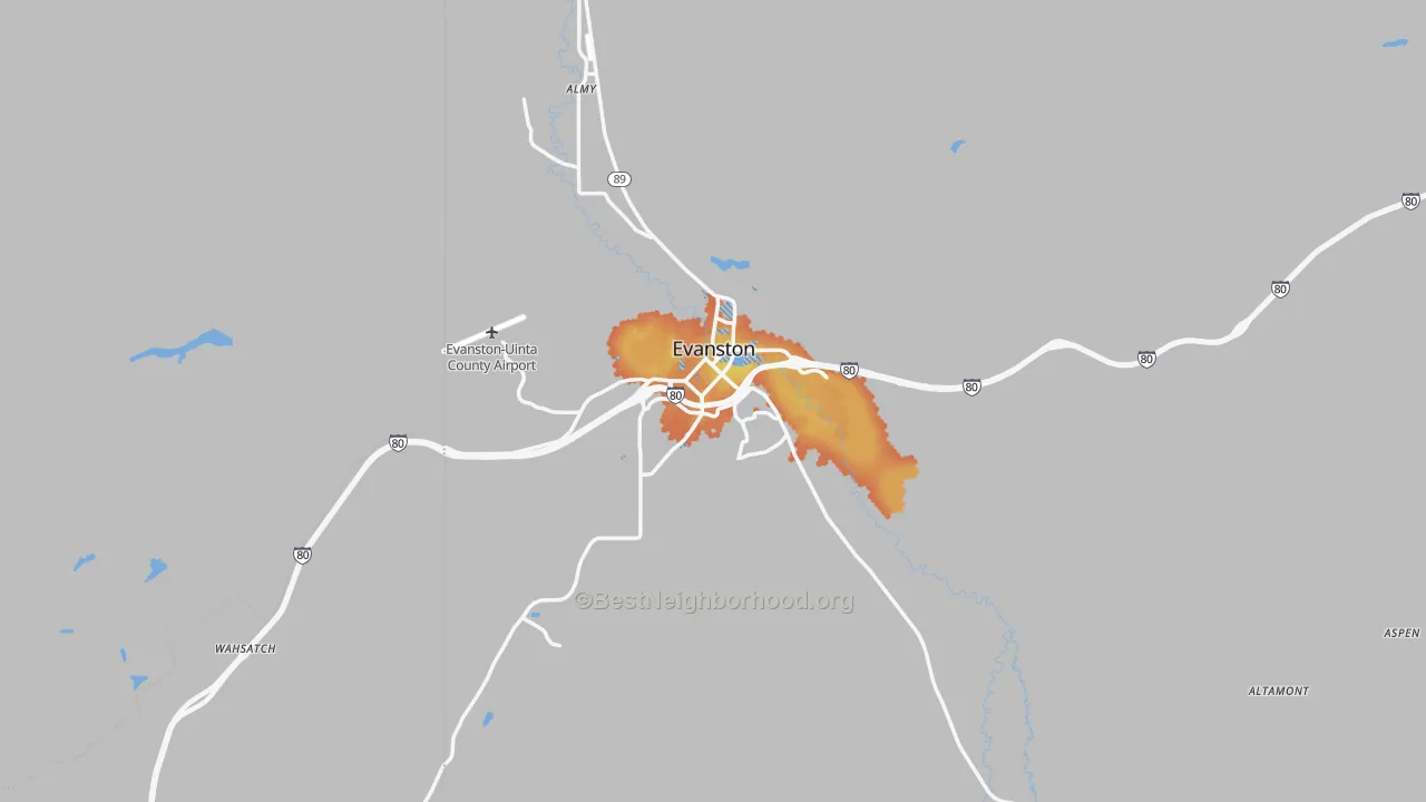 Bike Grade map of 82930, WY