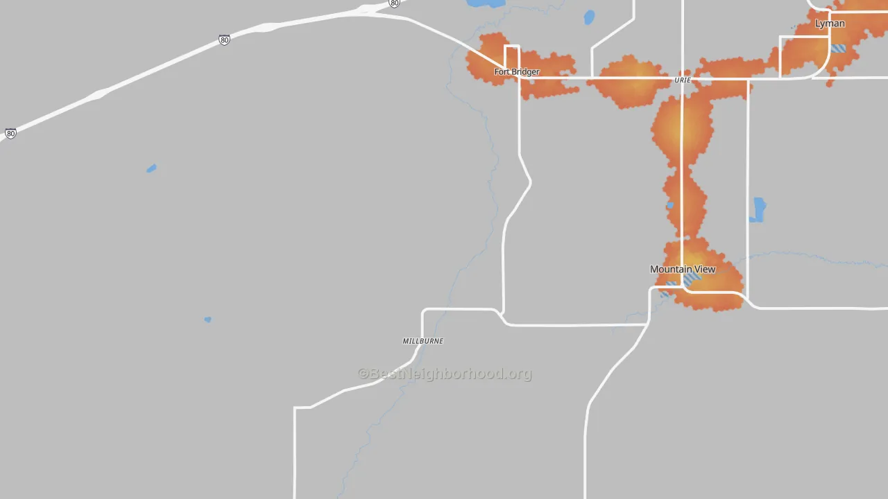 Bike Grade map of 82933, WY