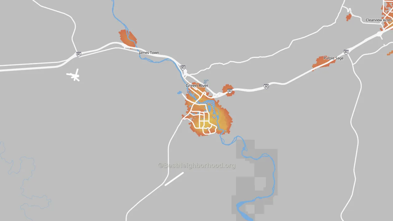 Bike Grade map of 82935, WY