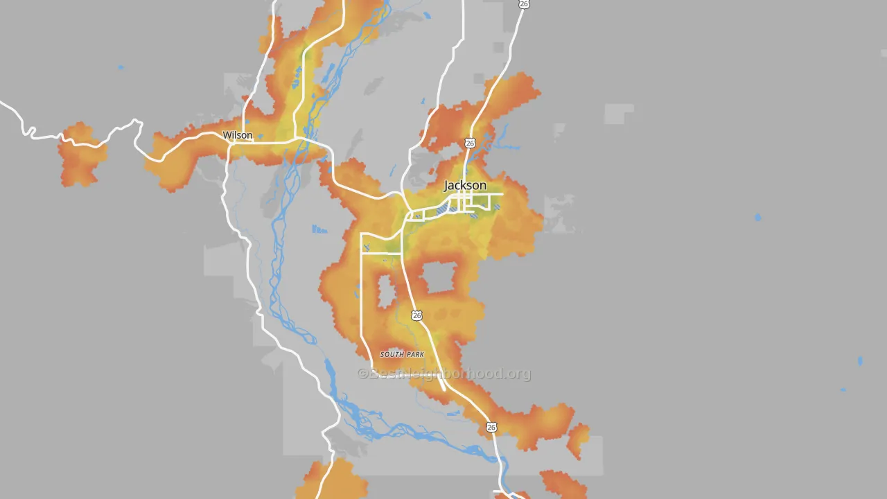 Bike Grade map of 83001, WY