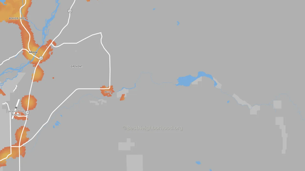 Bike Grade map of 83011, WY