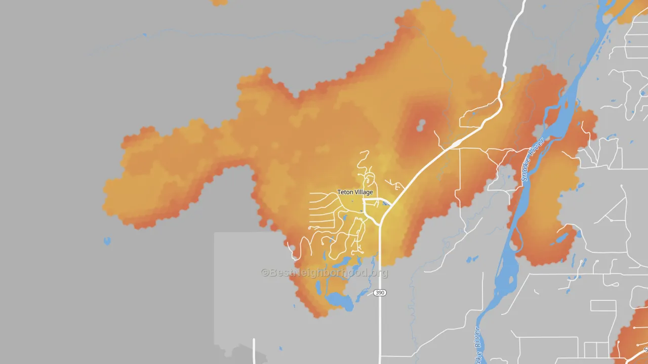 Bike Grade map of 83025, WY