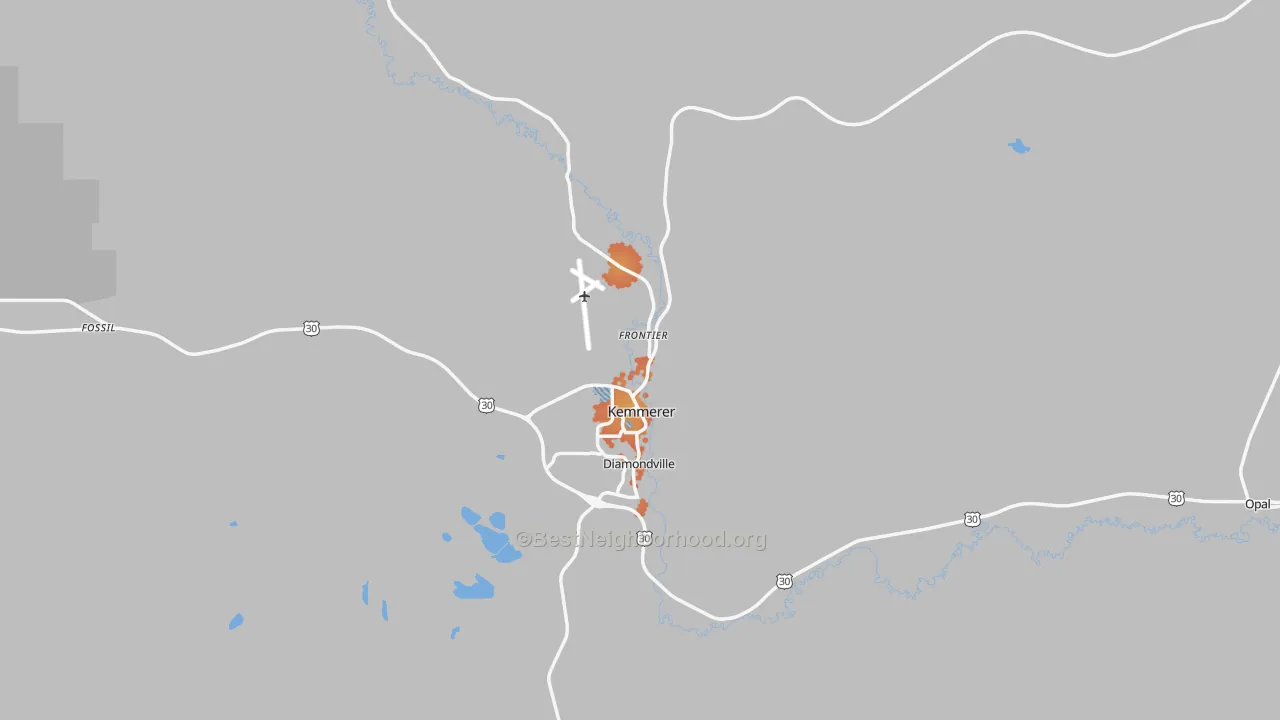Bike Grade map of 83101, WY