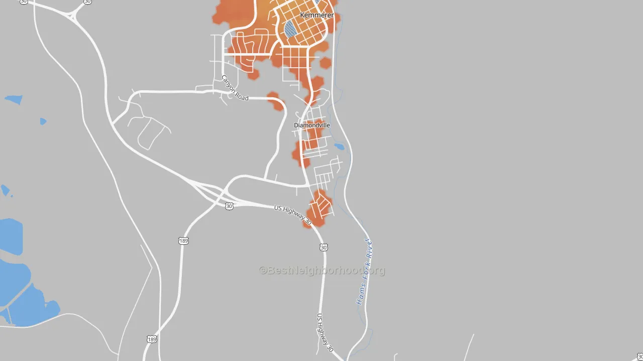 Bike Grade map of 83116, WY