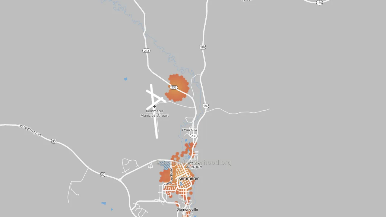 Bike Grade map of 83121, WY