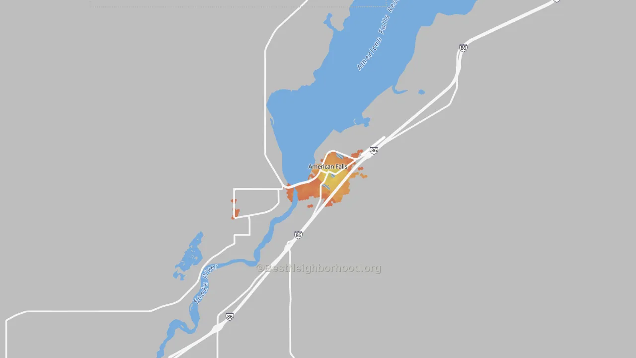 Bike Grade map of 83211, ID