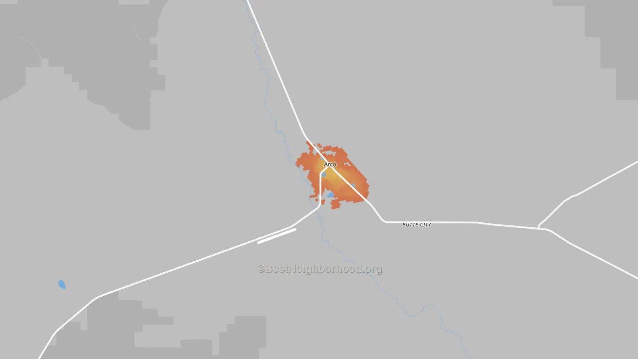 Bike Grade map of 83213, ID