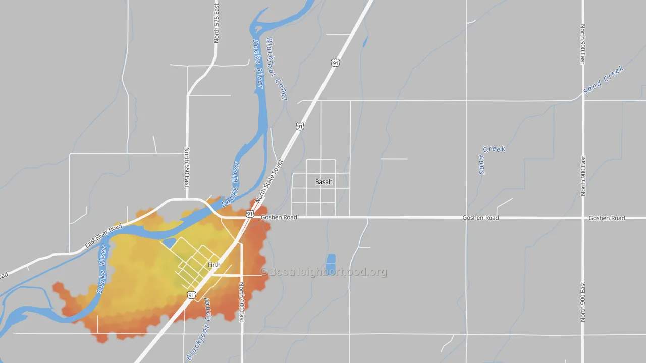 Bike Grade map of 83218, ID