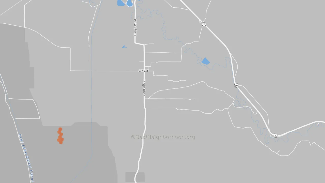 Bike Grade map of 83233, ID