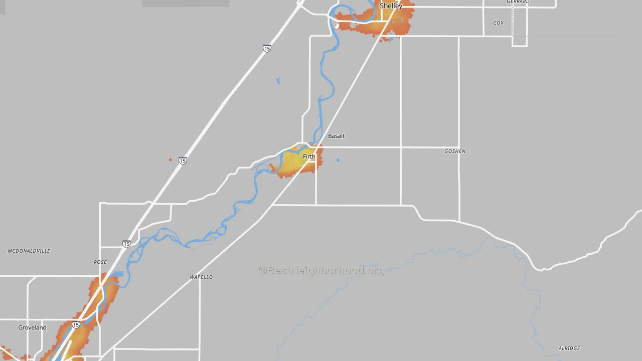 Bike Grade map of 83236, ID