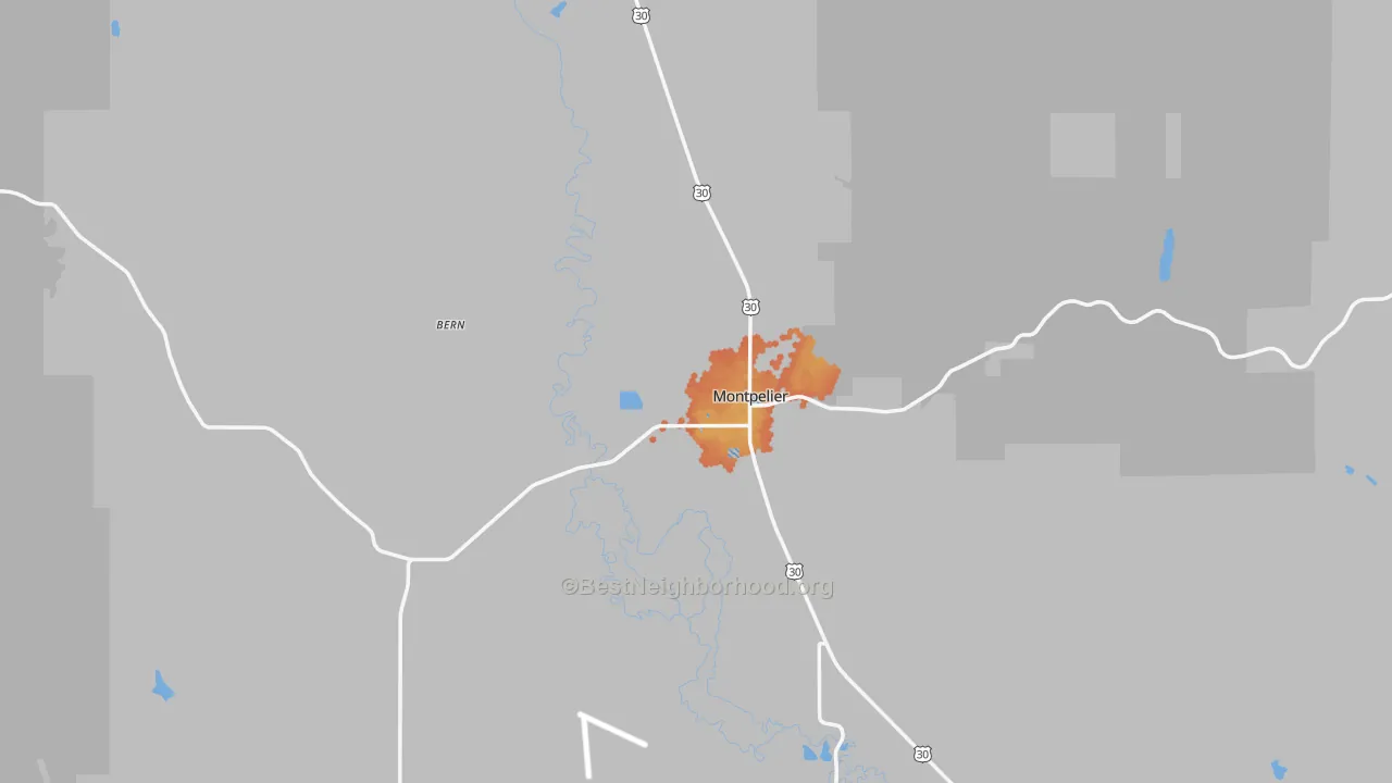 Bike Grade map of 83254, ID