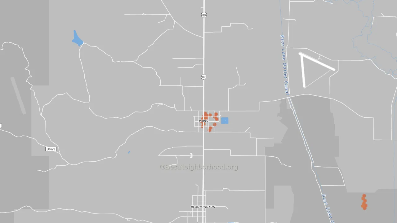Bike Grade map of 83261, ID