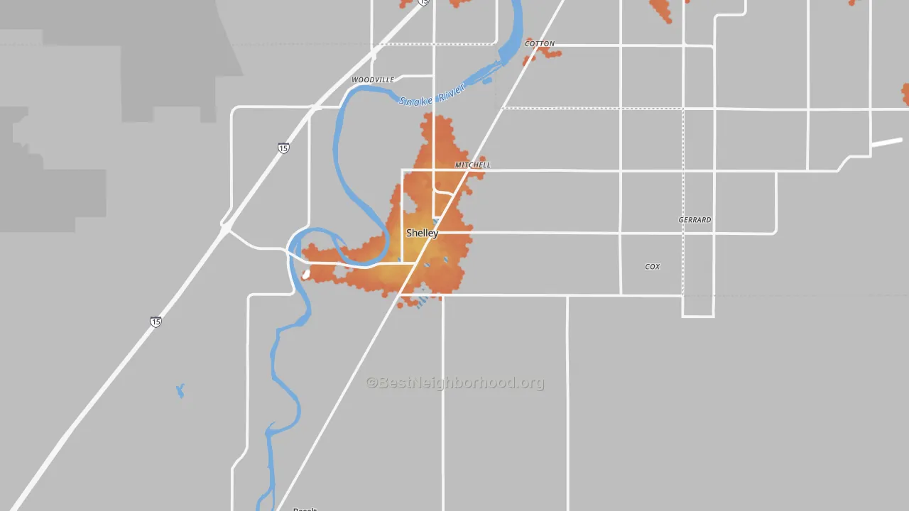 Bike Grade map of 83274, ID