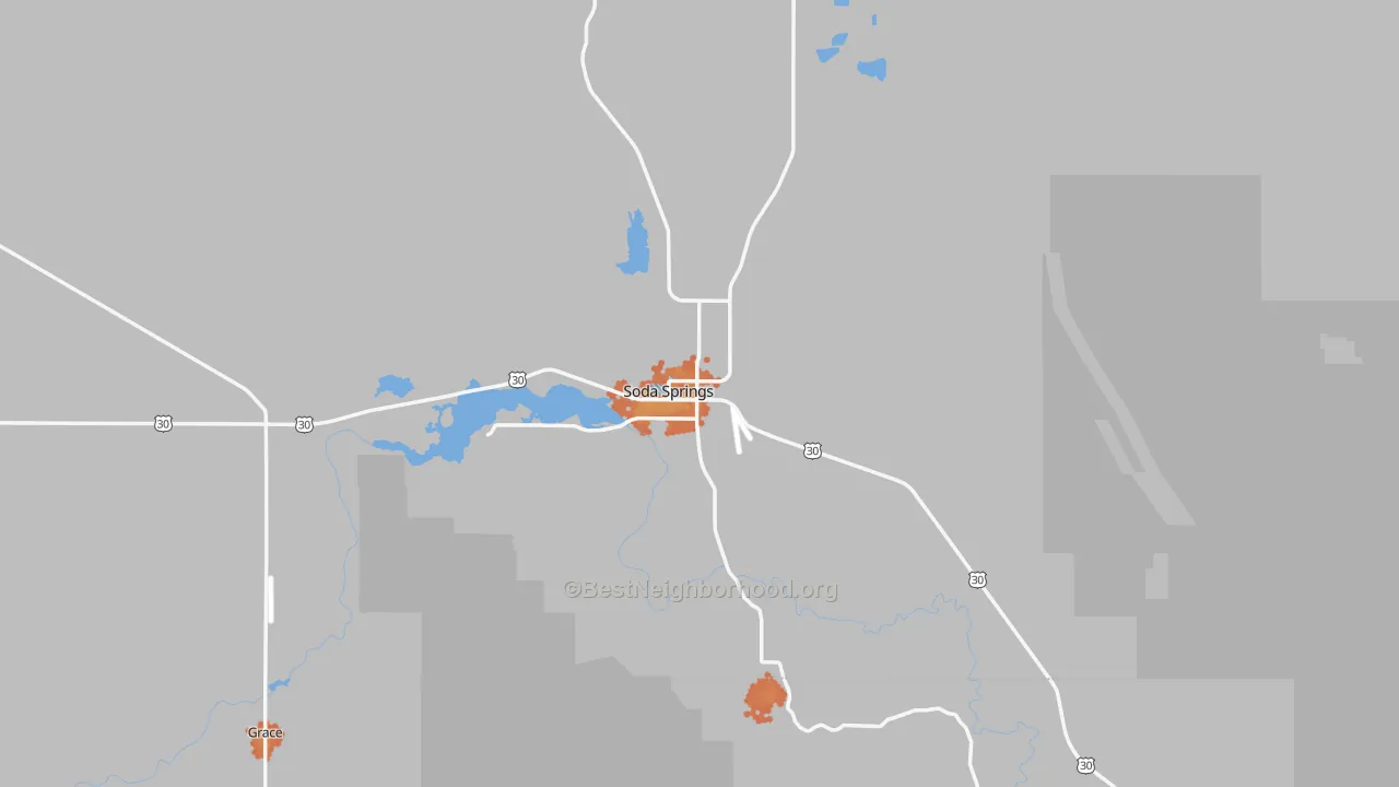 Bike Grade map of 83276, ID