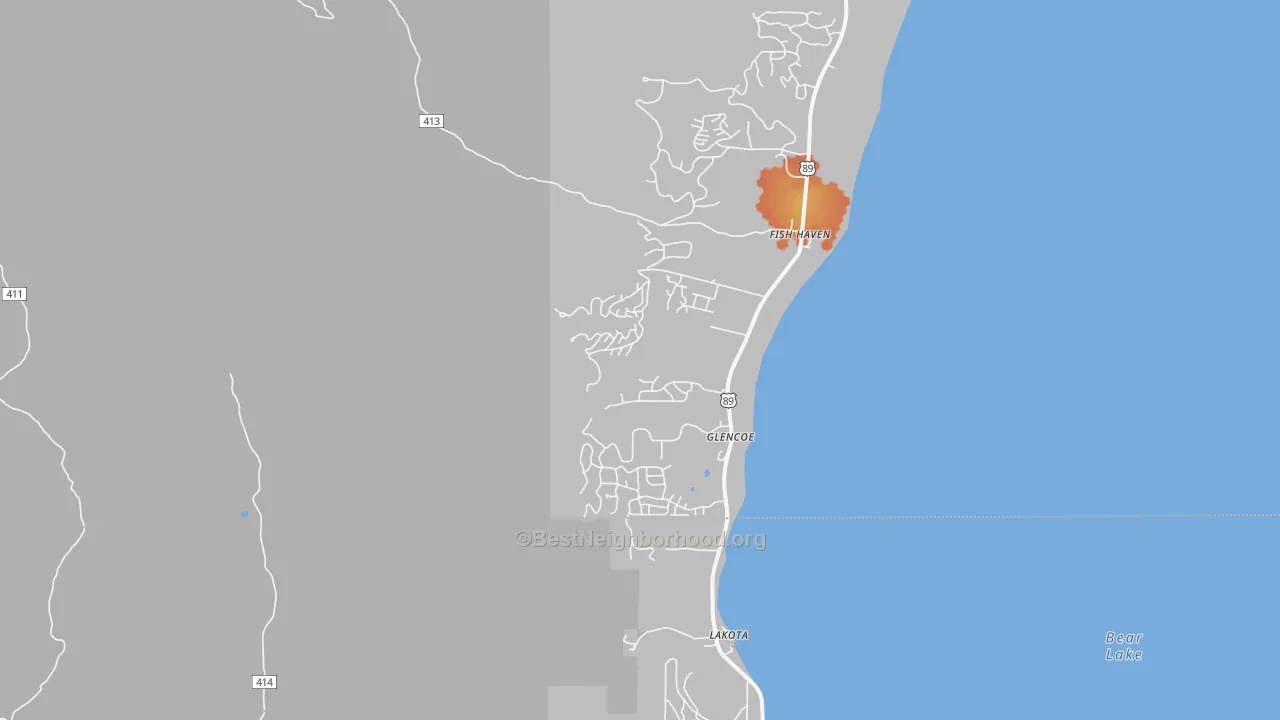 Bike Grade map of 83287, ID
