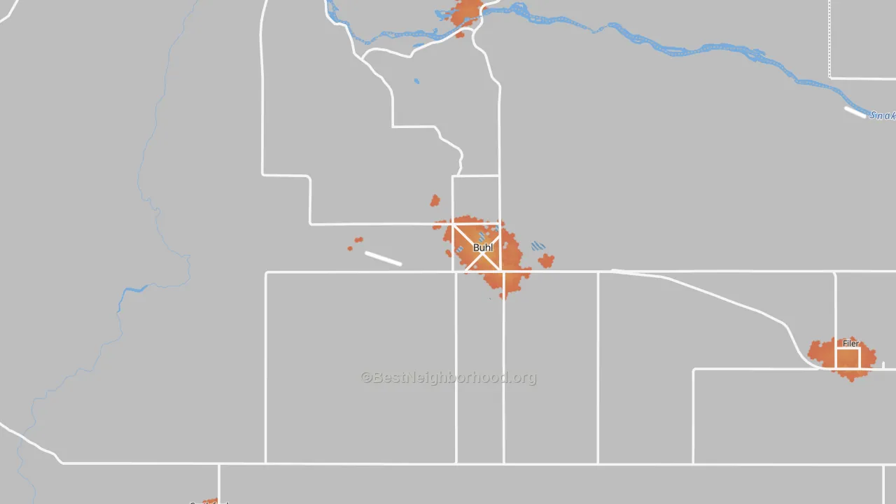 Bike Grade map of 83316, ID