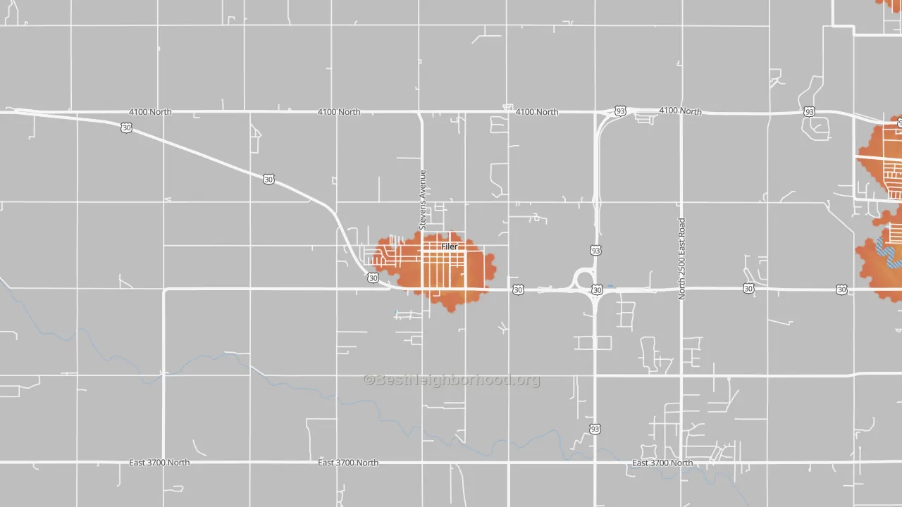 Bike Grade map of 83328, ID