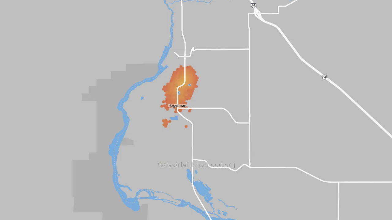 Bike Grade map of 83332, ID