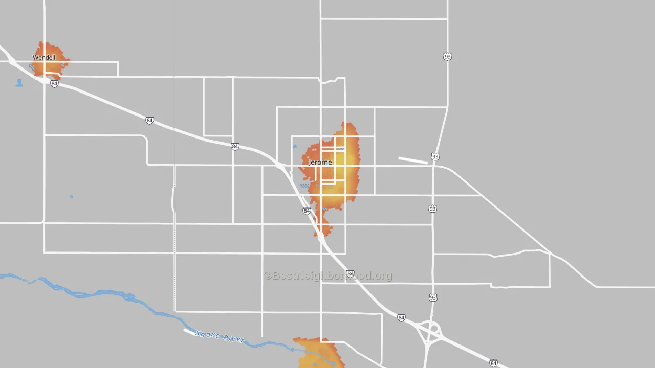 Bike Grade map of 83338, ID