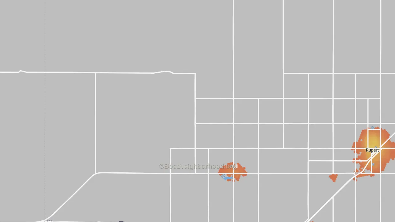 Bike Grade map of 83347, ID