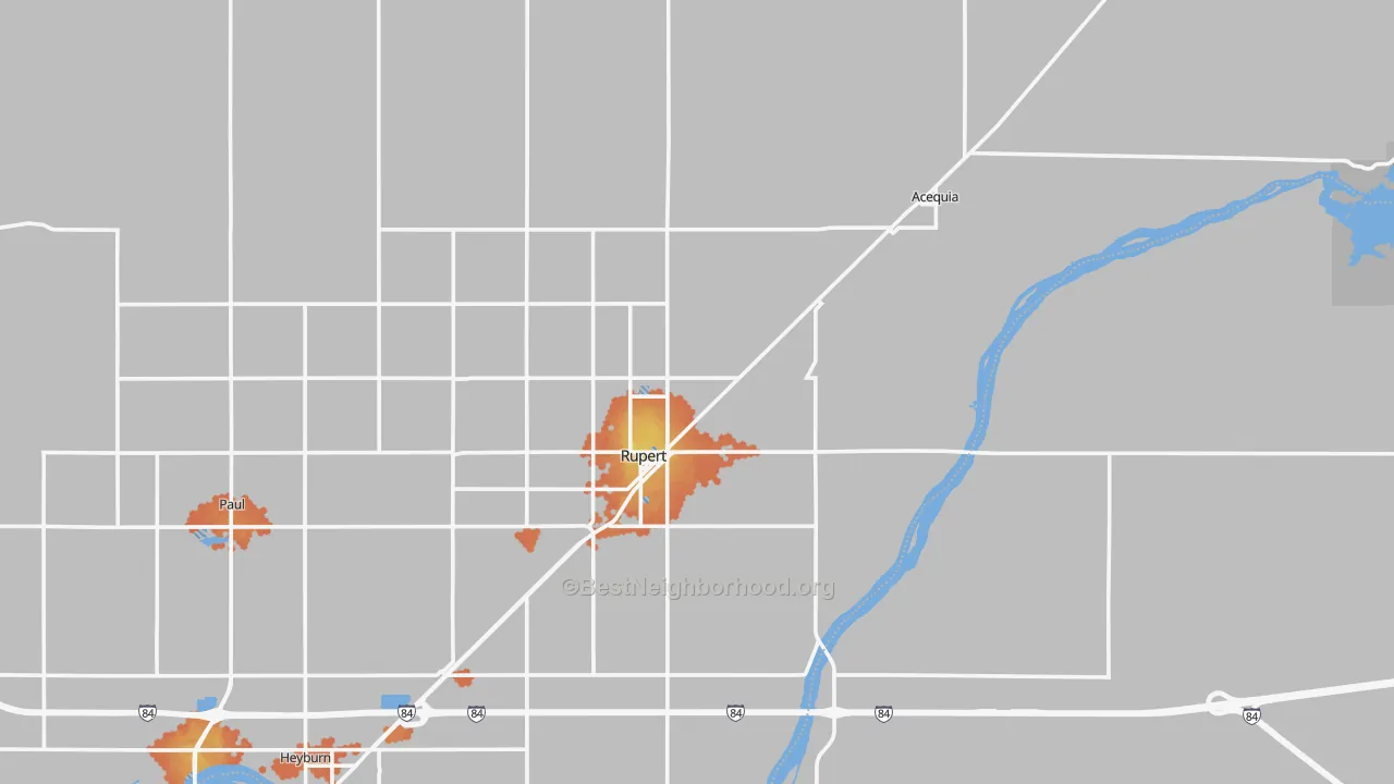 Bike Grade map of 83350, ID