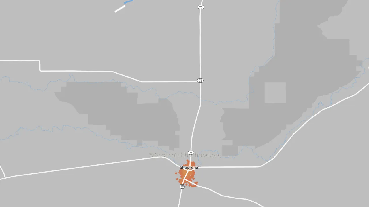 Bike Grade map of 83352, ID