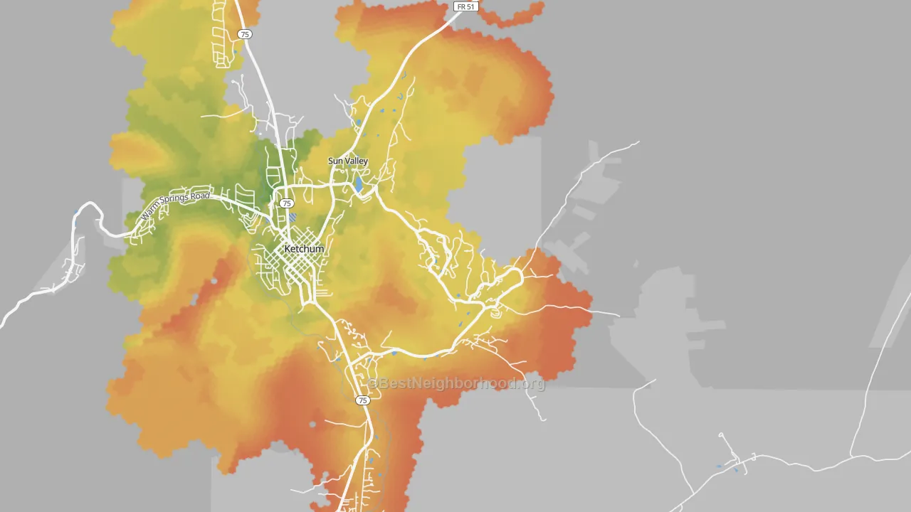 Bike Grade map of 83353, ID