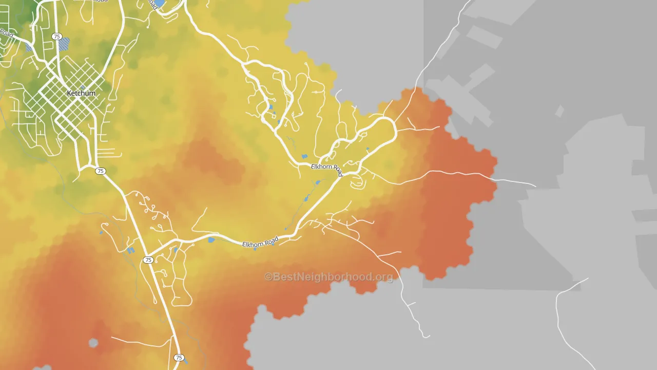 Bike Grade map of 83354, ID