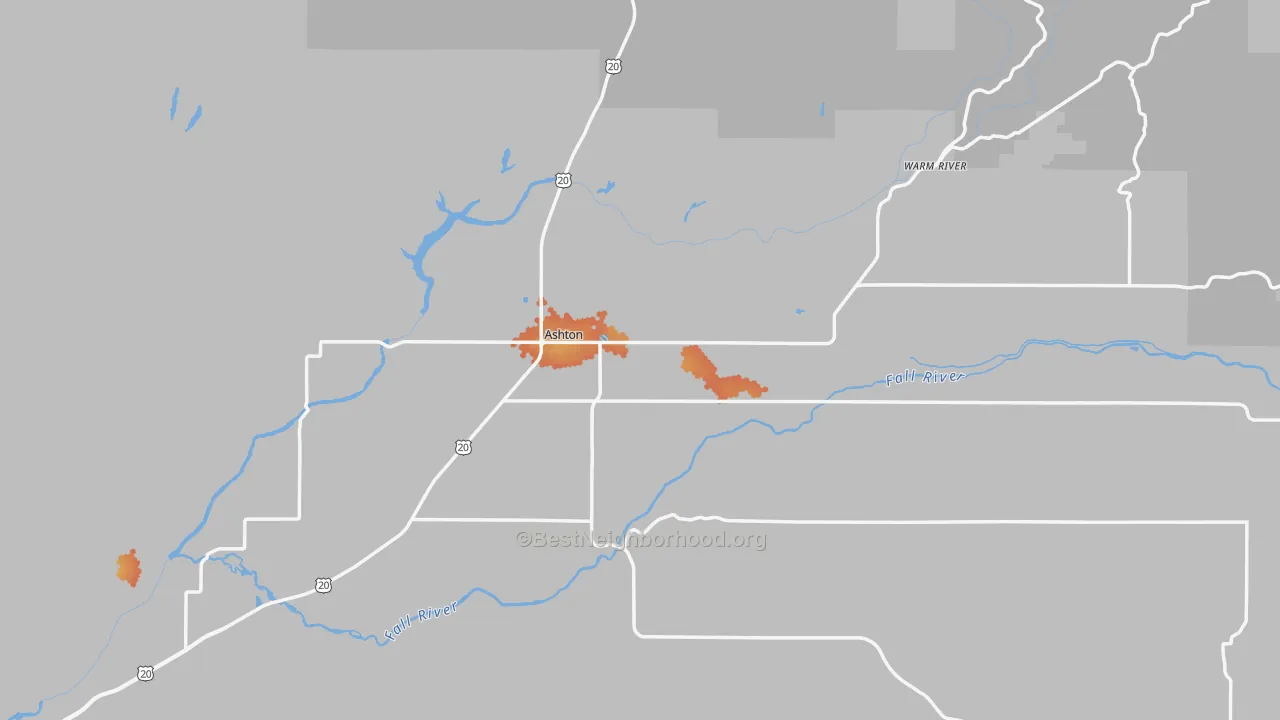 Bike Grade map of 83420, ID
