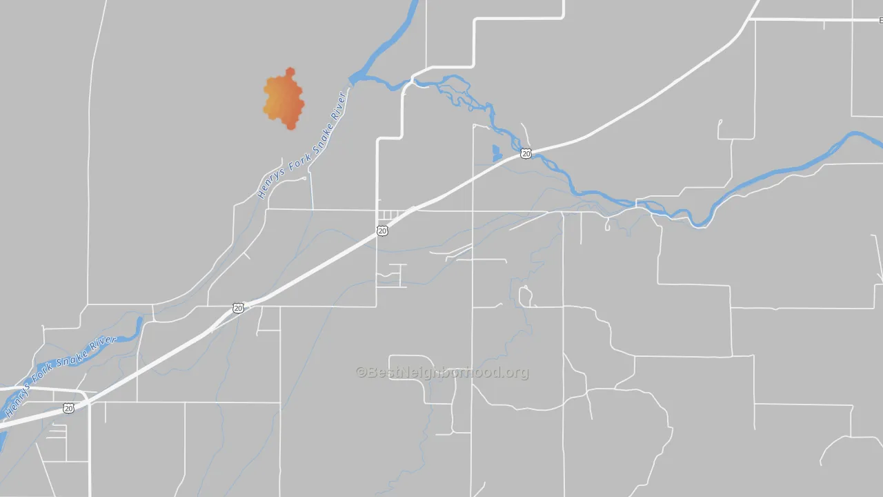 Bike Grade map of 83421, ID