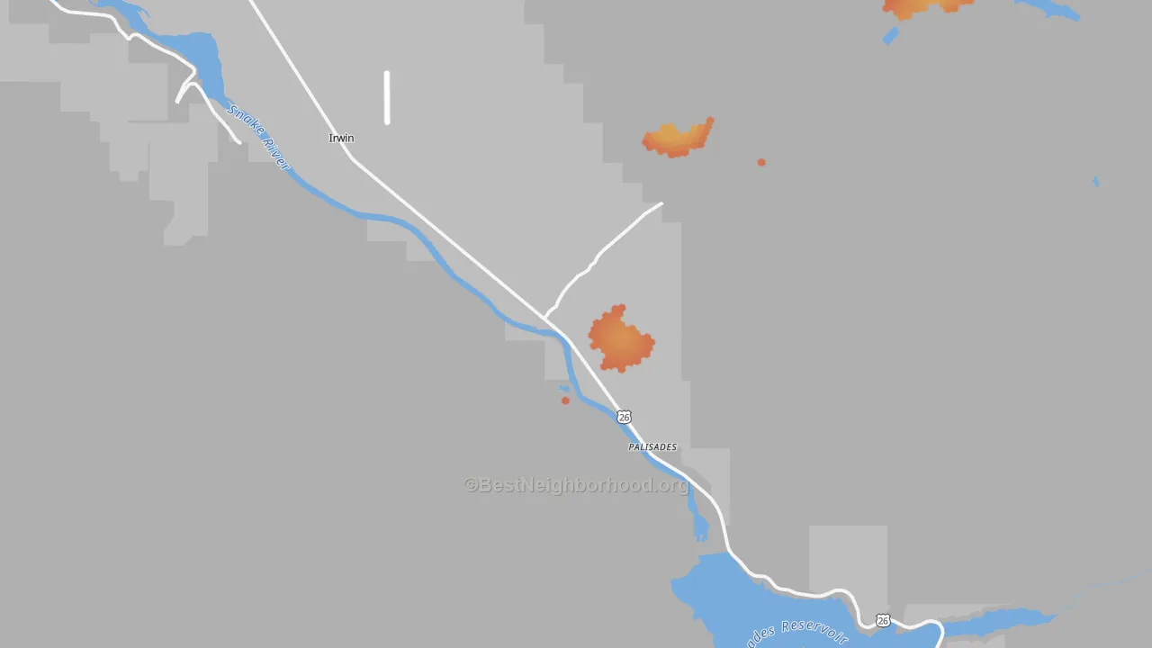 Bike Grade map of 83428, ID