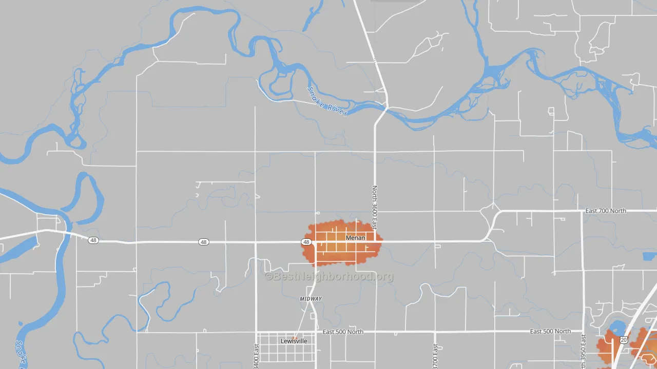 Bike Grade map of 83434, ID