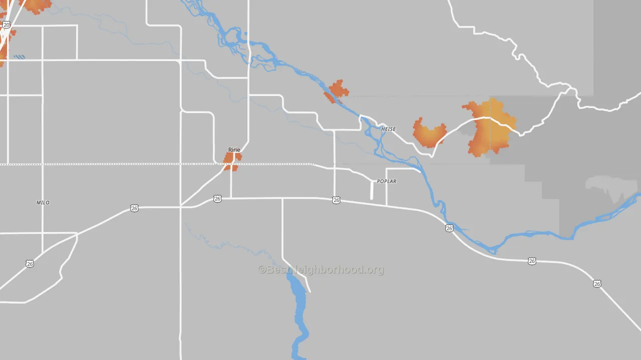 Bike Grade map of 83443, ID