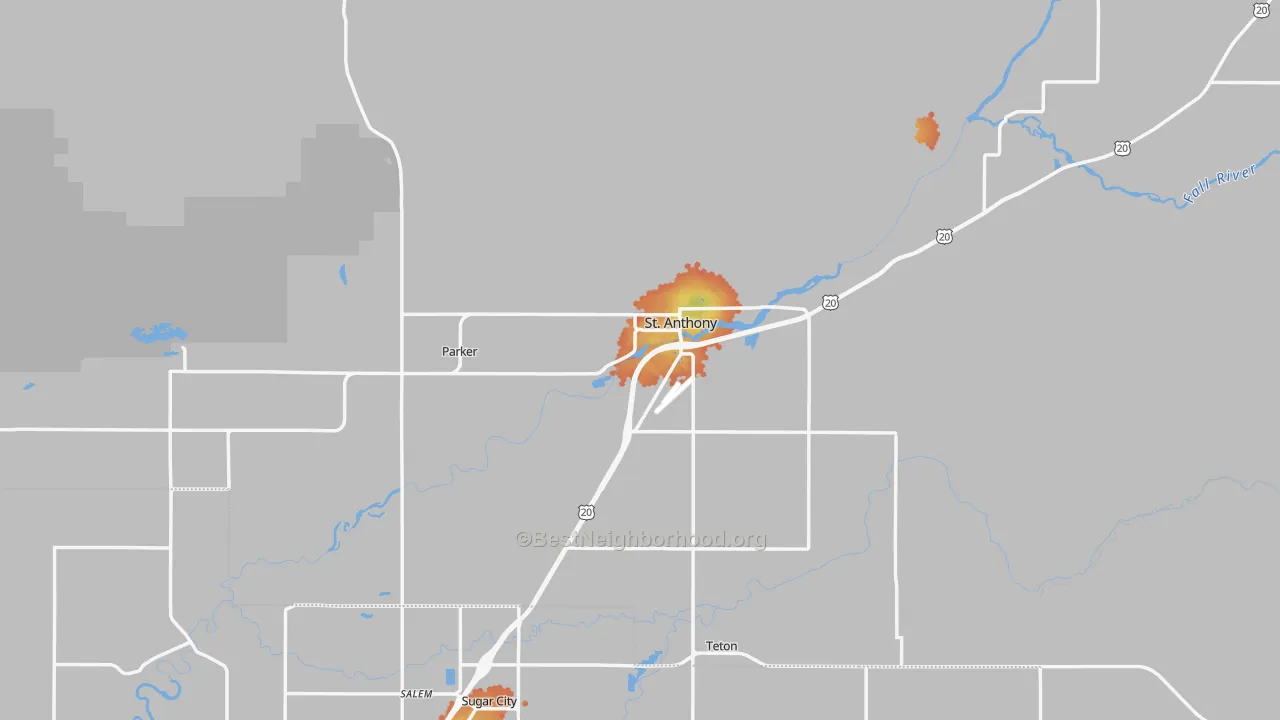 Bike Grade map of 83445, ID