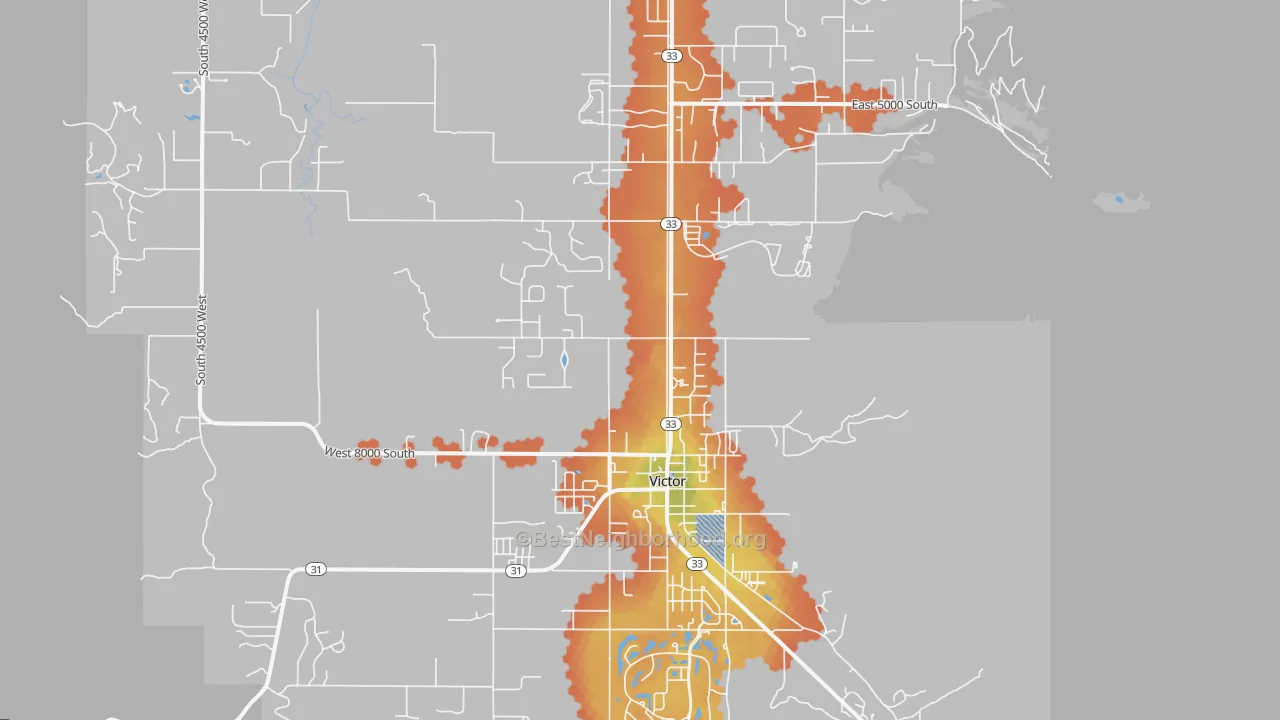 Bike Grade map of 83455, ID