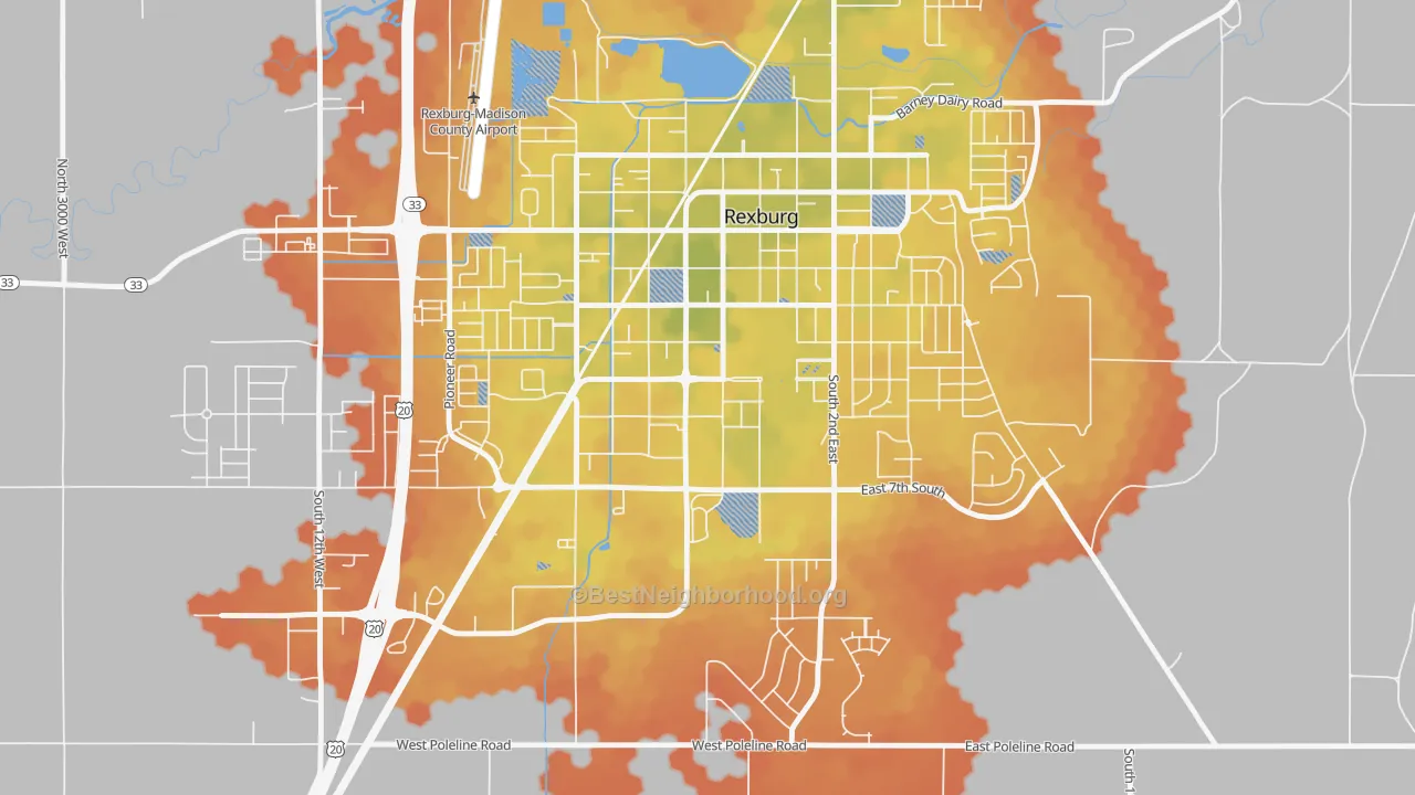 Bike Grade map of 83460, ID