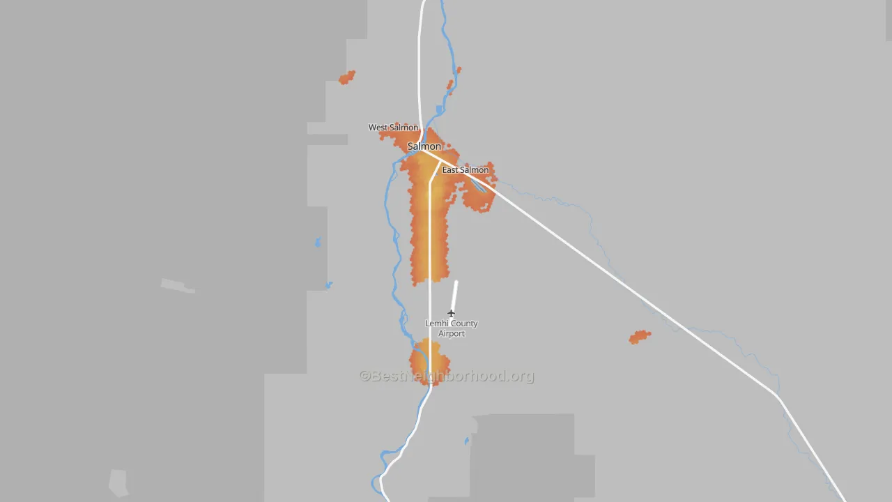 Bike Grade map of 83467, ID