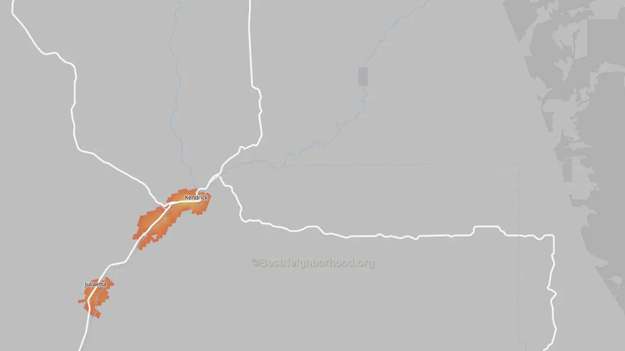 Bike Grade map of 83537, ID