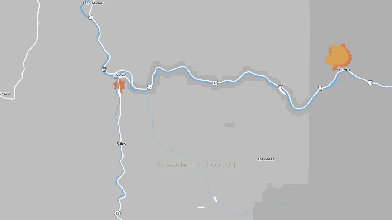 Bike Grade map of 83539, ID