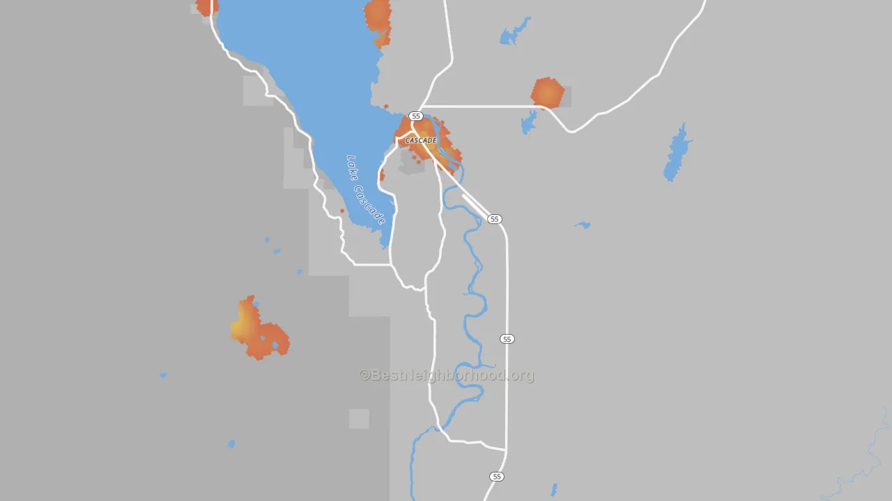 Bike Grade map of 83611, ID