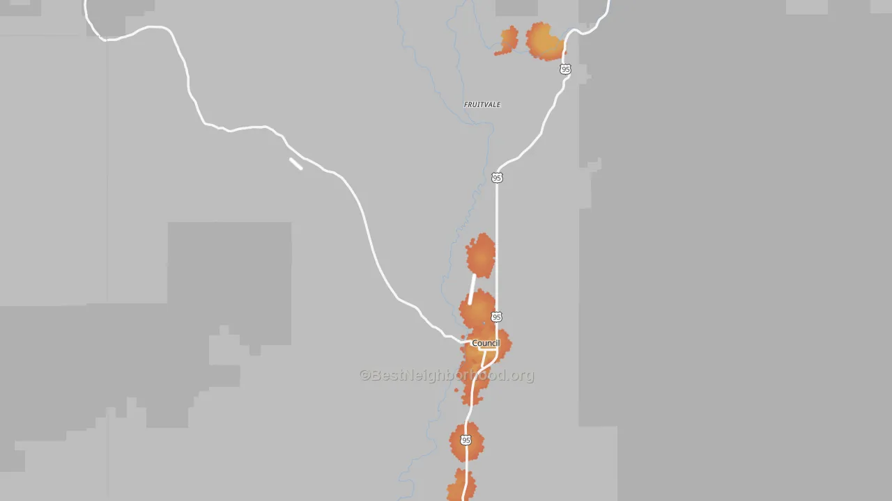 Bike Grade map of 83612, ID